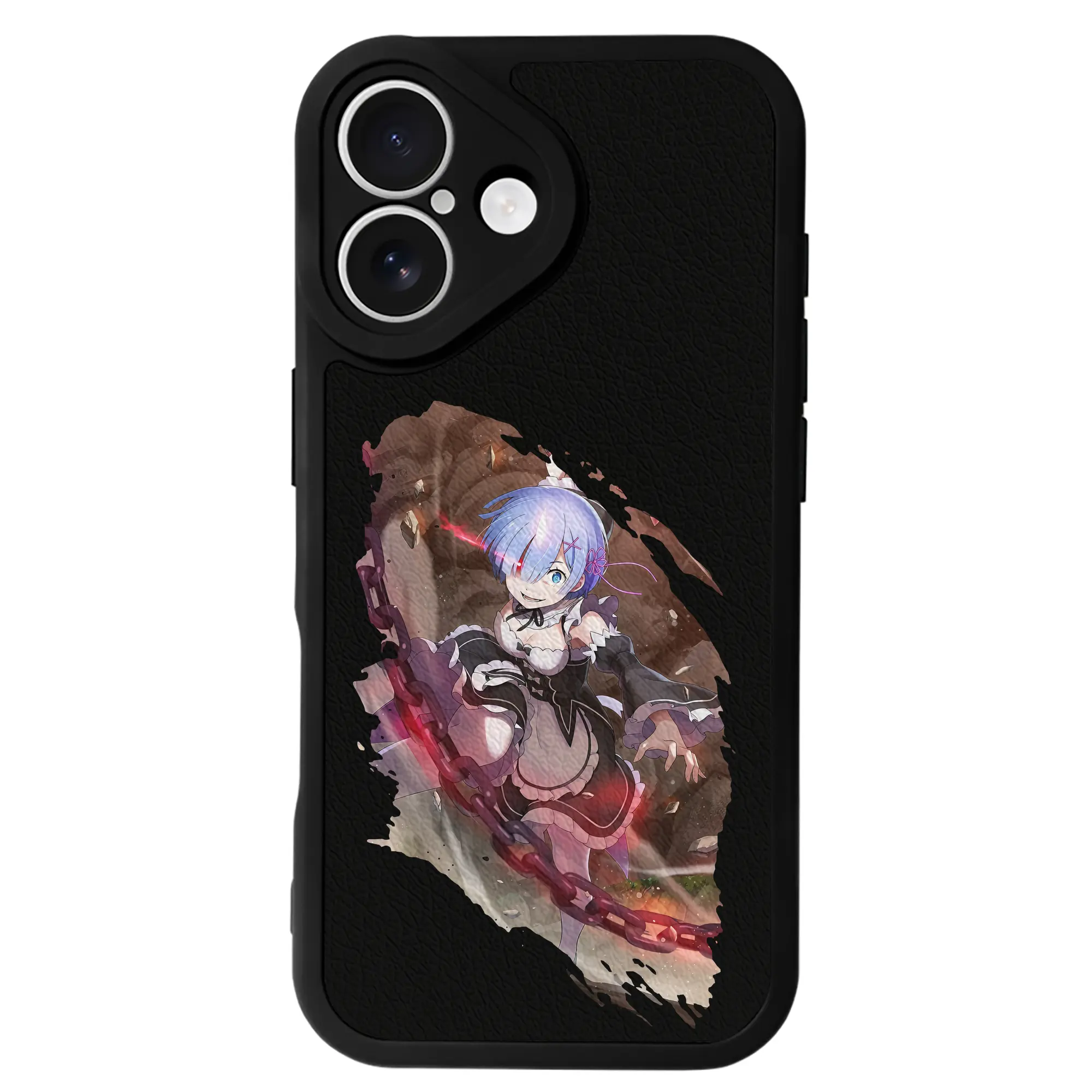 リゼロ グッズ レム - IPhone 16シリーズ対応 ・ シリコンスマホケース ・ レザー調 ・ 高精度フィット ・ 耐衝撃 ・ ワイヤレス充電対応 ・ 精密カット